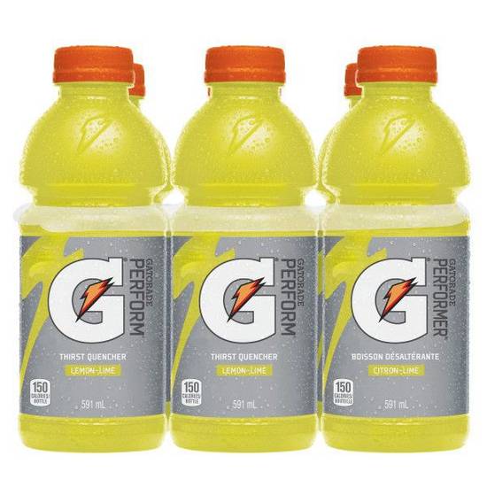 Gatorade Lemon Lime Sports Drink (6 ct, 591 ml)