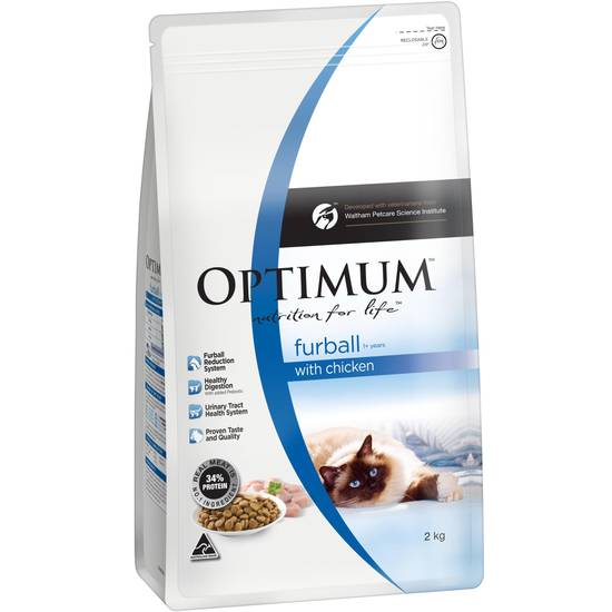Optimum Dry Cat Food Adult Furball With Chicken 2 kg