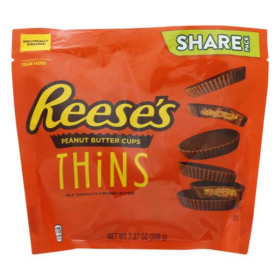 Reese's Thins Milk Chocolate Peanut Butter Cups Candy