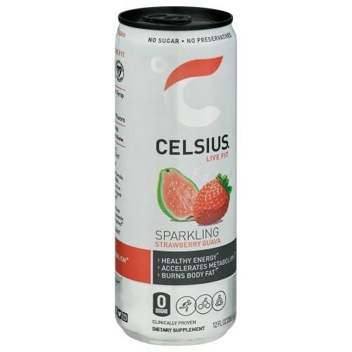 Celsius · No Sugar Sparkling Strawberry Guava Energy Drink (12 fl oz)