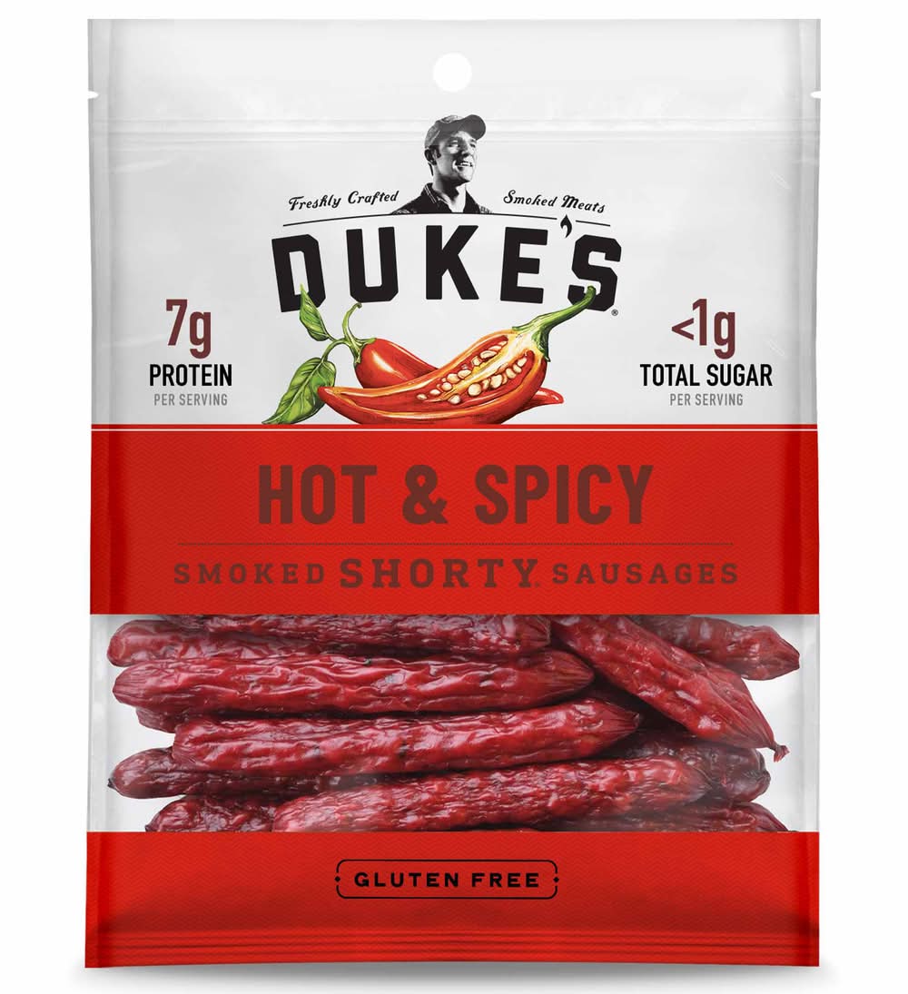 Duke's Smoked Shorty Sausages, Hot-Spicy (5 oz)