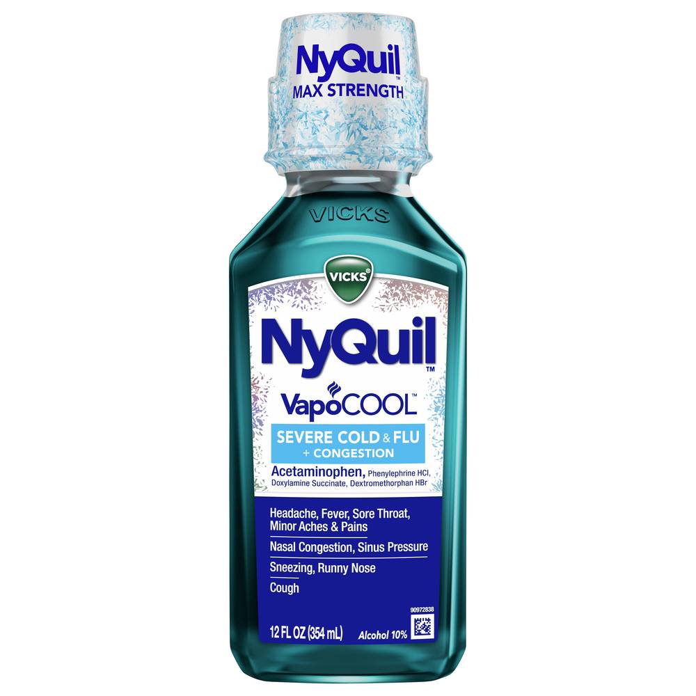 Vicks Nyquil Menthol Severe Cold & Flu Medicine (12 fl oz)