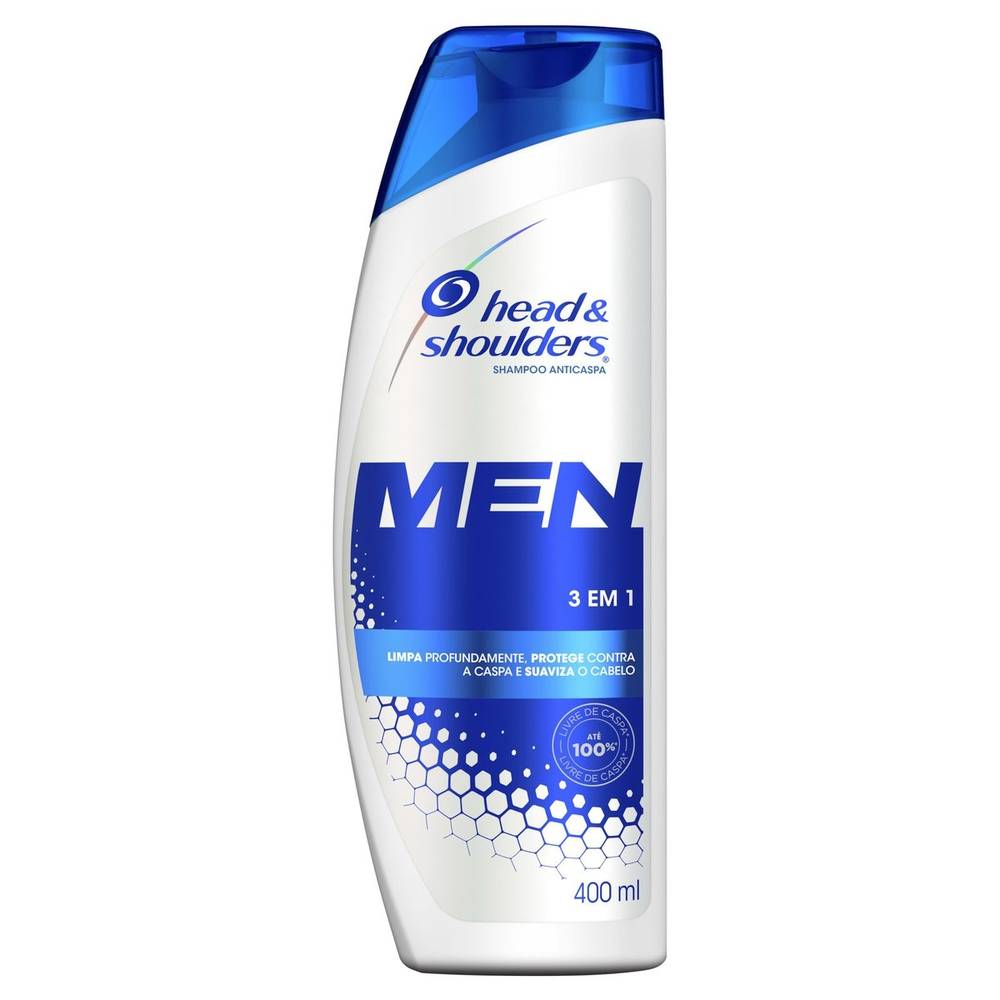 Head & shoulders shampoo men anticaspa 3 em 1 (400 ml)