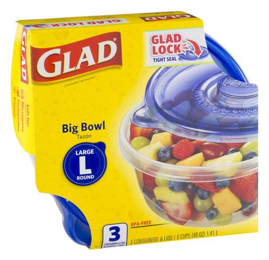 Glad Big Bowl Large Round Containers & Lids
