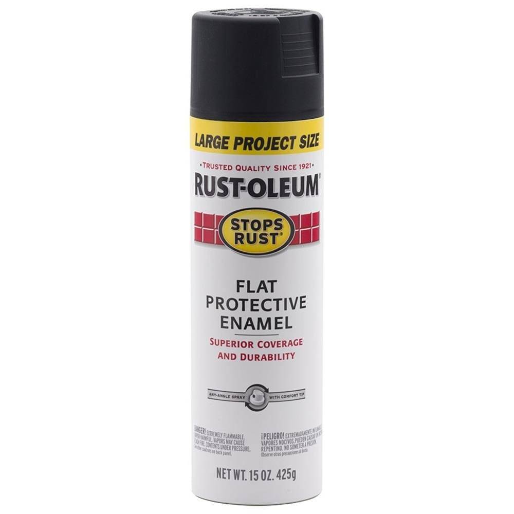 Rust-Oleum Stops Rust Flat Black Spray Paint (NET WT. 15-oz | 284379