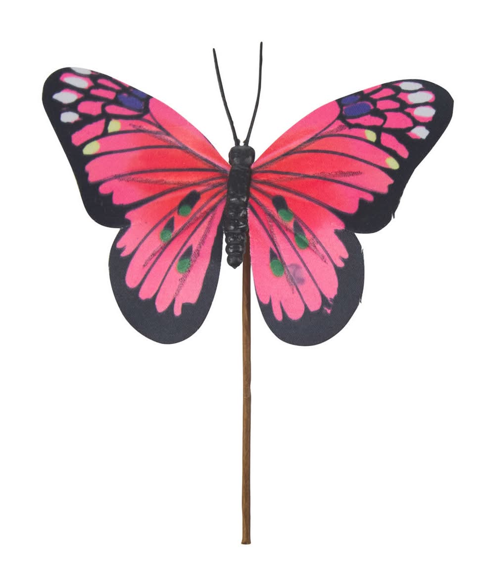 Pink Butterfly Floral Pick