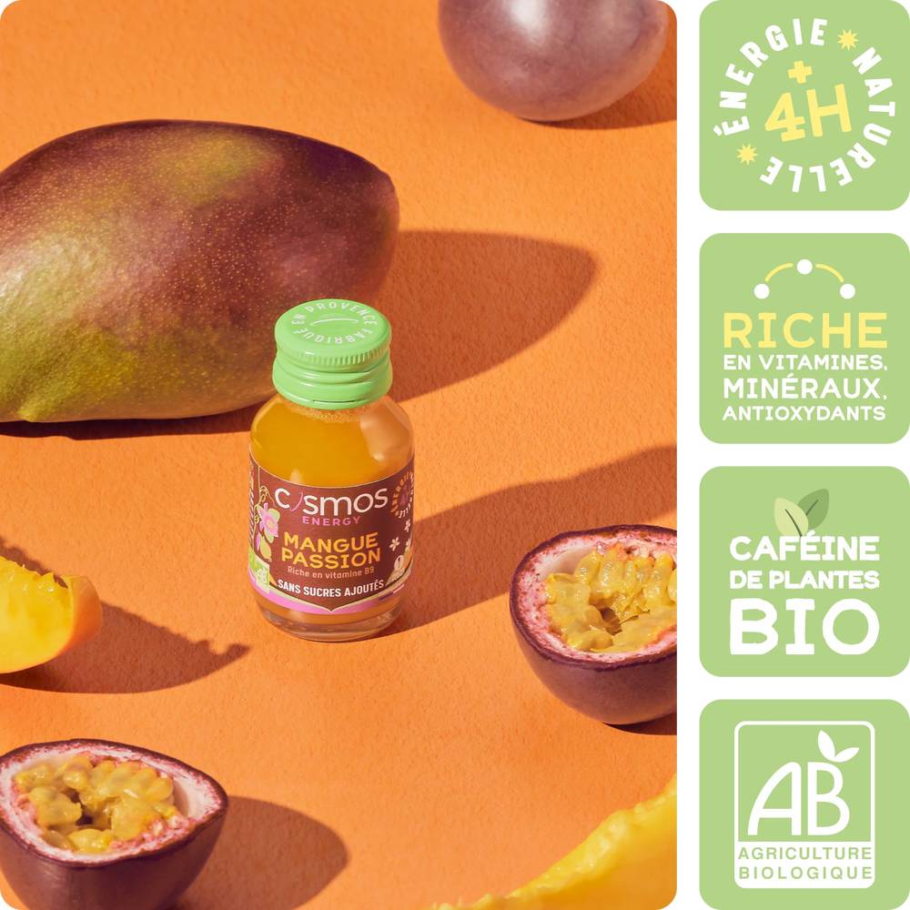 Cosmos - Énergie de tir bio, mangue-passion (52ml)