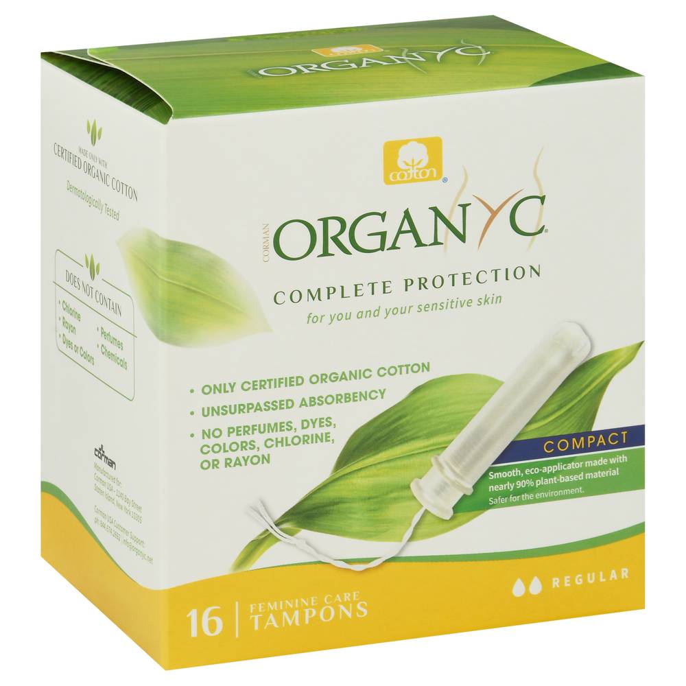 Organyc Compact Regular Tampons (3.2 oz)