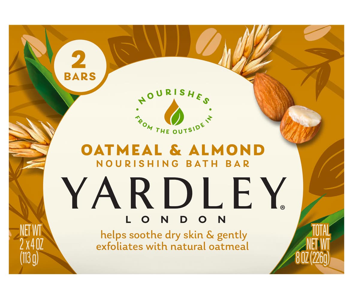 Yardley Oatmeal & Almond Moisturizing Bath Bars (8.5 oz)