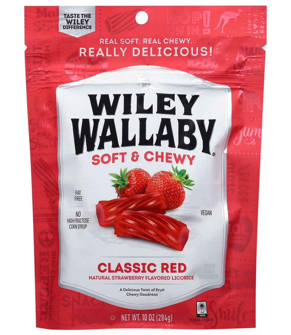 Wiley Wallaby Soft & Chewy Licorice, Classic Red (10 oz)