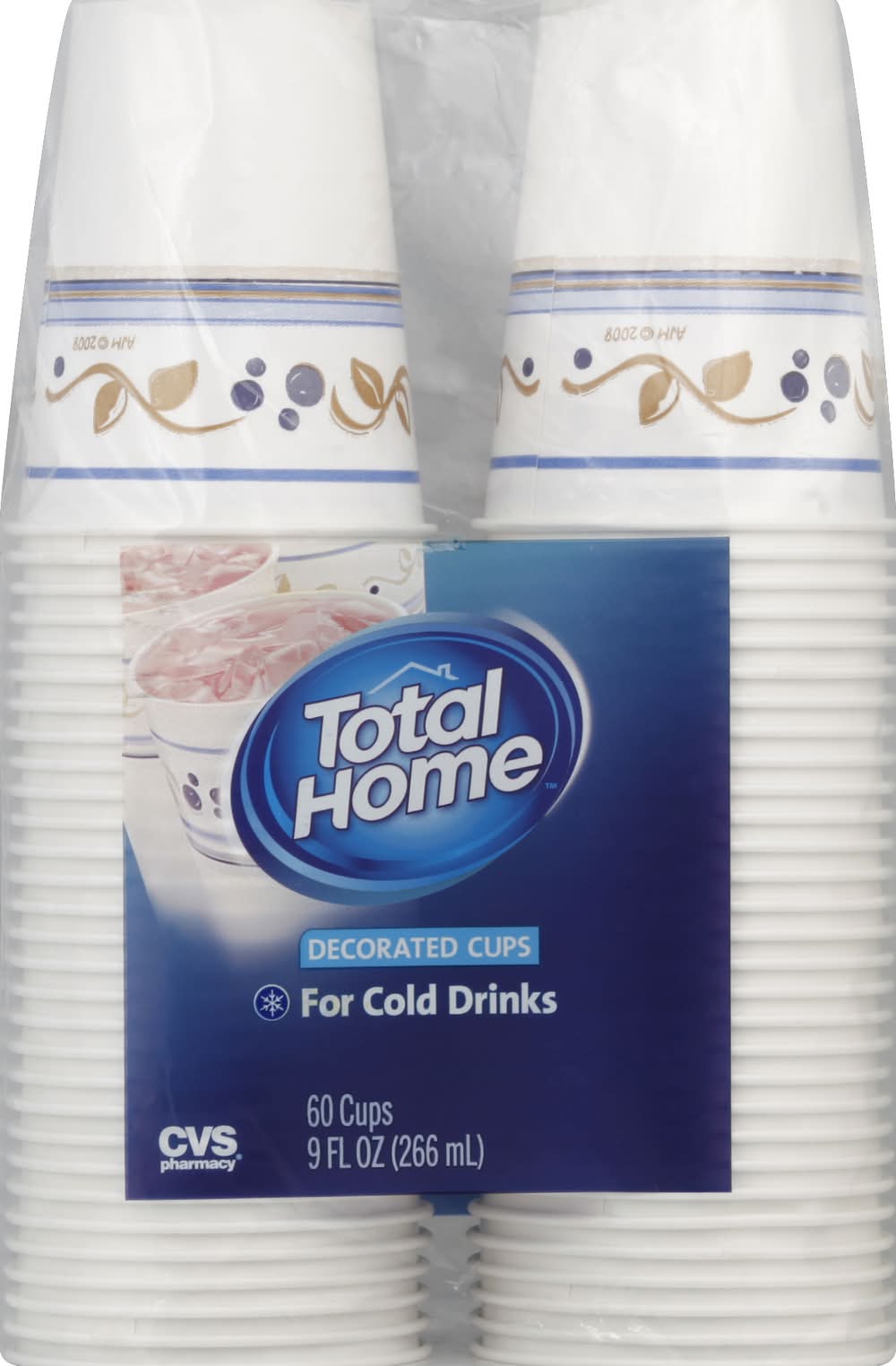 CVS Pharmacy Total Home Decorated Cups (9 fl oz, 60 ct)