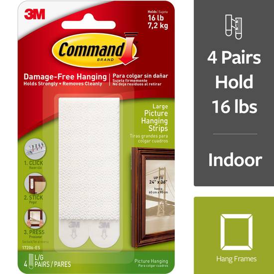 Command Picture Hanging Strips Large White (4 ct)