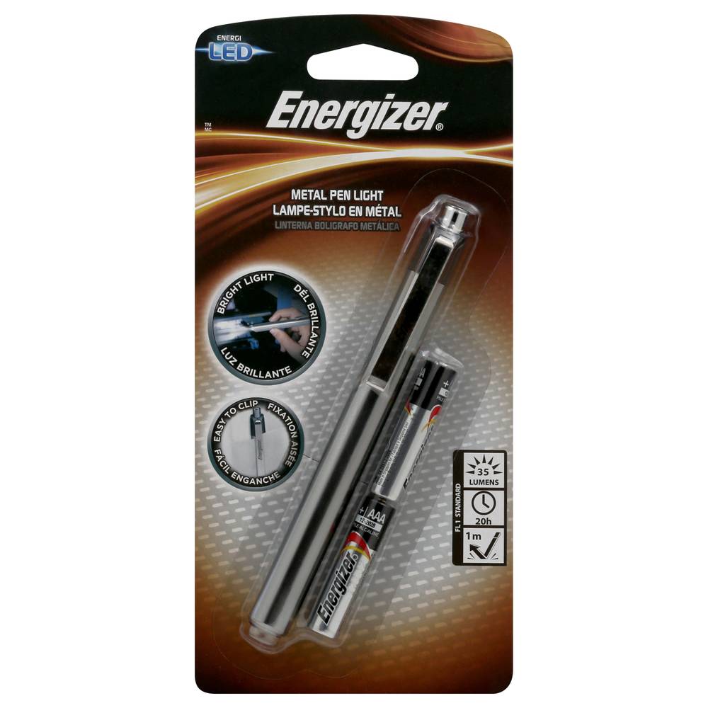 Energizer Metal Pen Light With Flashlight & Aaa Batteries