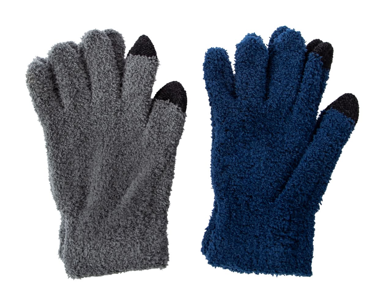 Juniors Cozy Texting Gloves 2-Pack Gray/Navy
