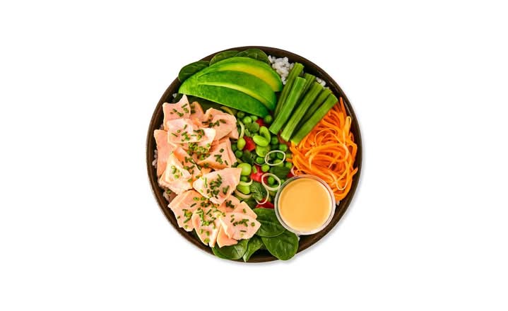 poached salmon poké