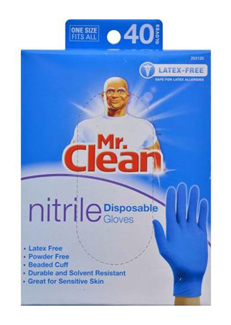 Mr. Clean Nitrile Disposable Gloves, Blue (136.08 g)