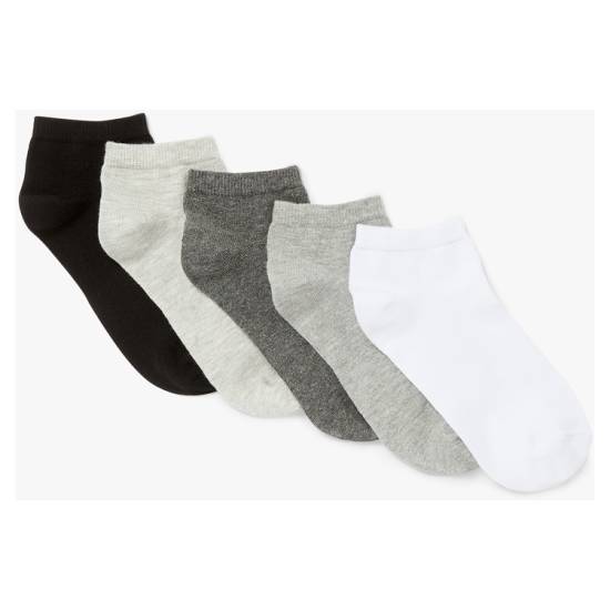 B&W Grey Trainer Socks Mu (5 ct)