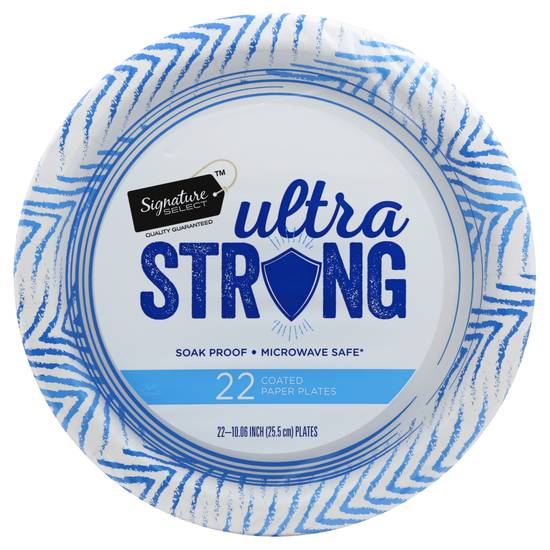 Signature Select Ultra Strong Soak Proof Coated 10" Paper Plates (22 plates)
