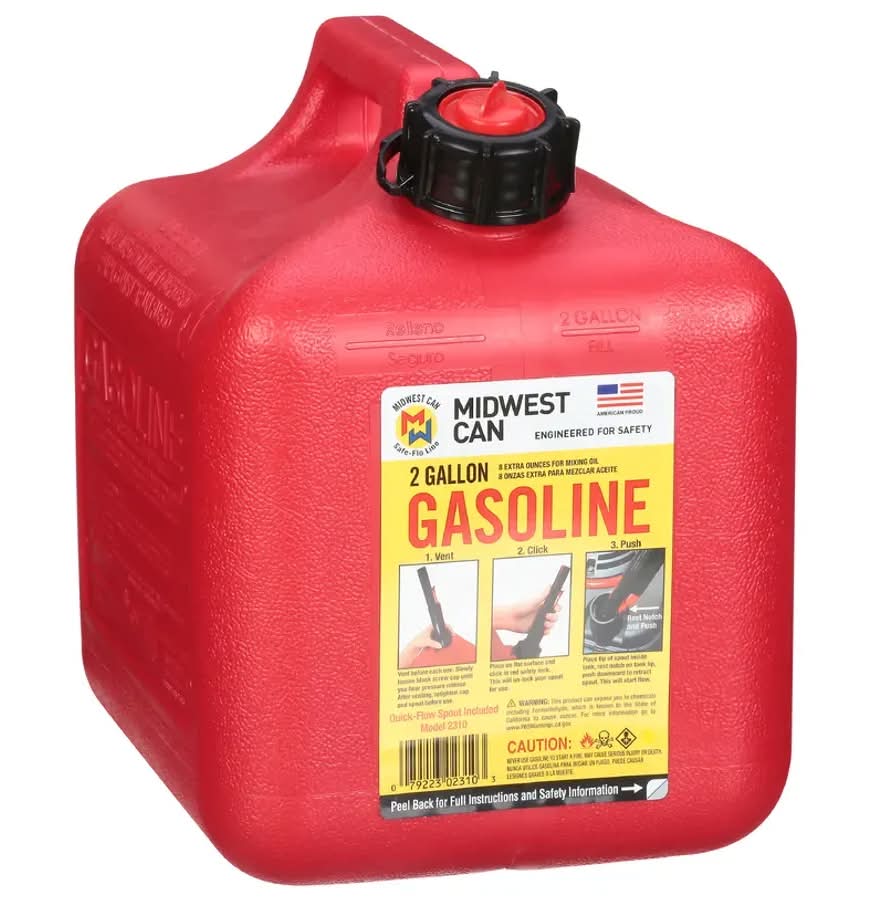 Midwest Plastic Gasoline Container