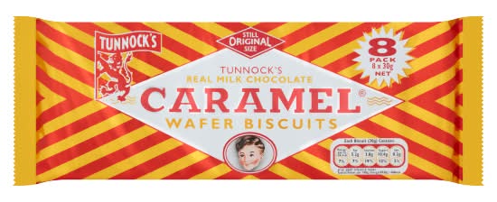 Tunnock's Caramel Wafer Biscuits (8 x 30g)