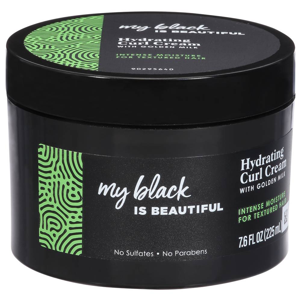 My Black is Beautiful Hydrating Curl Cream, For Curly and Coily Hair With Coconut Oil, Honey and Turmeric, 7.6 fl oz