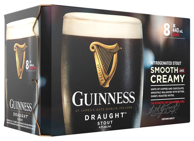 Guinness Draught (8 x 440 ml) - 4.2% ABV
