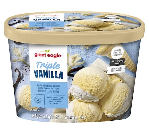 Giant Eagle Ice Cream, Triple Vanilla (48 fl oz)