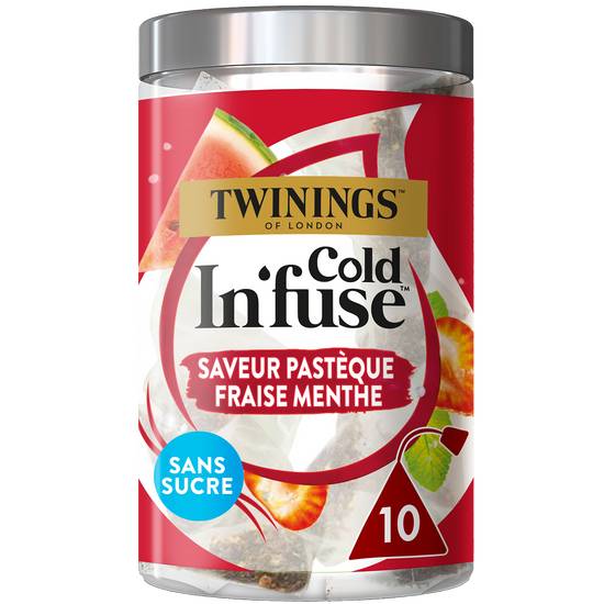 Twinings - Cold infuse saveur pastèque fraise menthe (10 pièces, 25g)