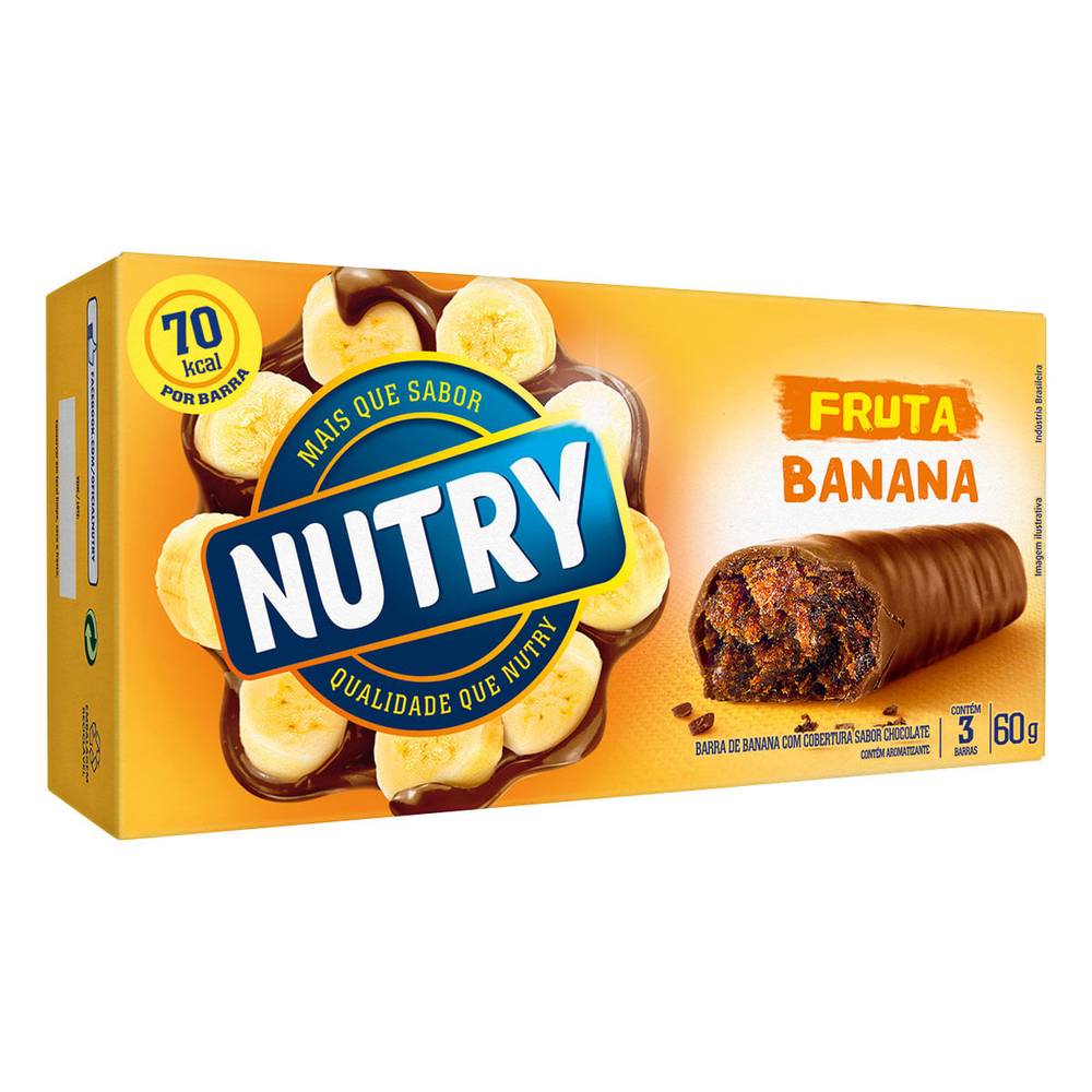 Nutry barra de fruta sabor banana com chocolate (60g)