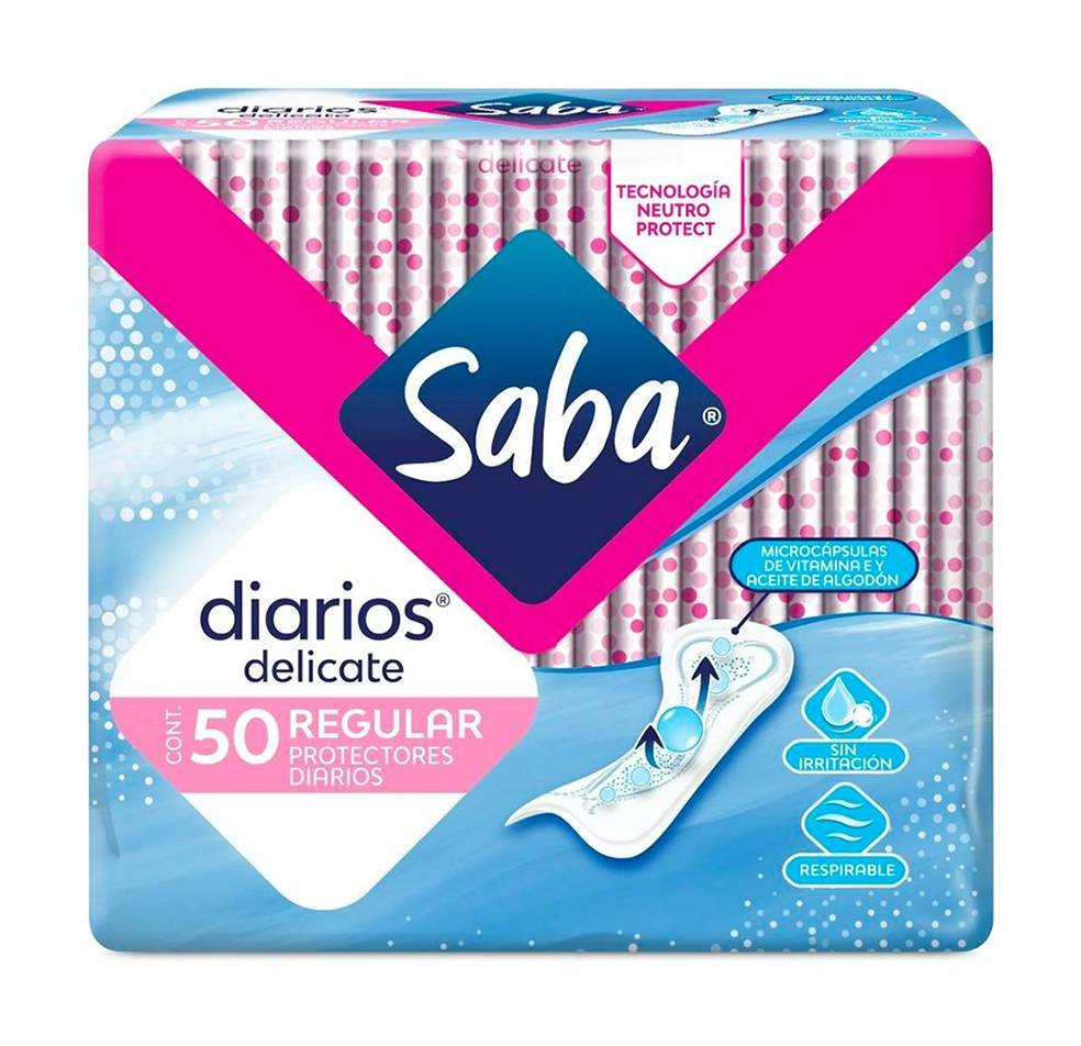 Saba · Protectores diarios delicate regular (50 un) (50 un)