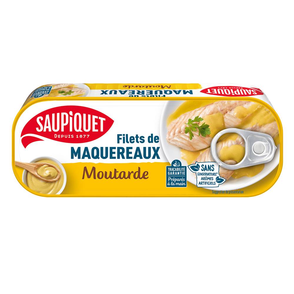 Saupiquet - Filets de maquereaux moutarde produit en bretagne tracabilite garantie (169g)