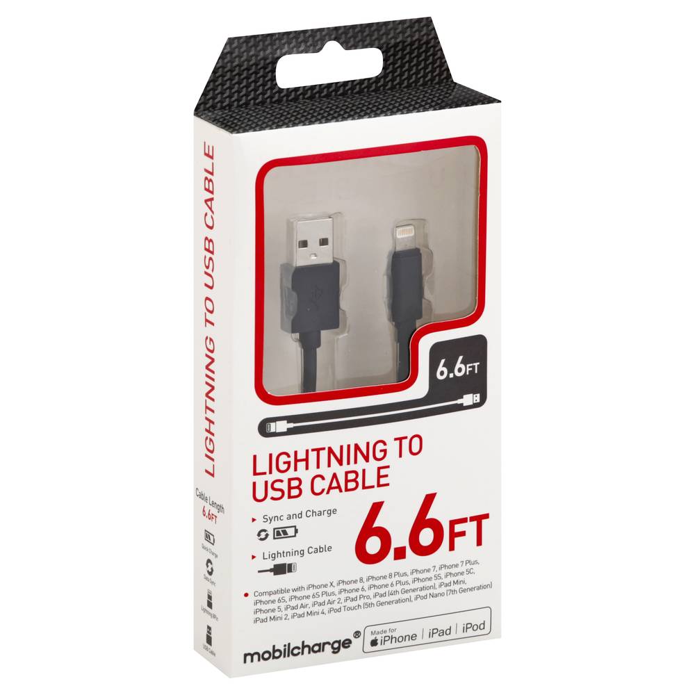 MobilCharge 6.6 Ft Lightning To Usb Cable