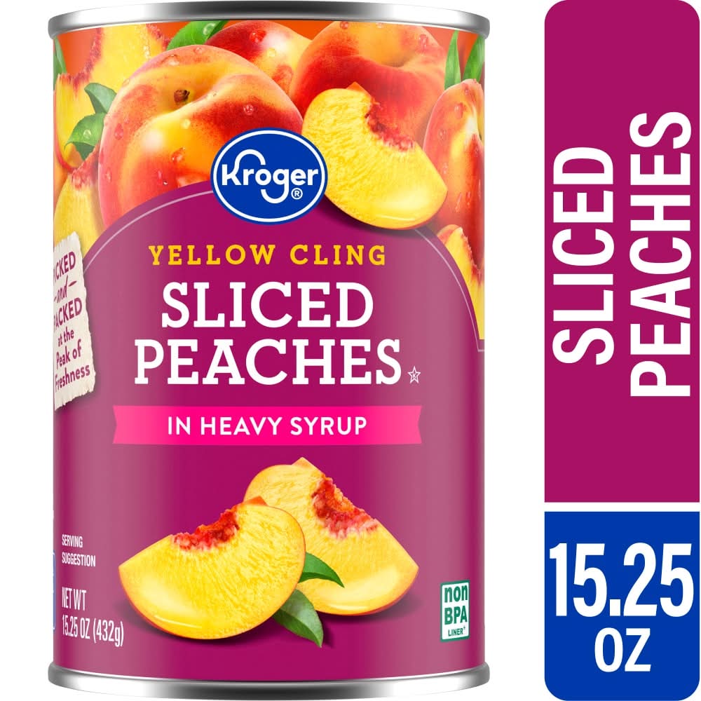 Kroger Yellow Cling Sliced Peaches in Heavy Syrup (15.25 oz)