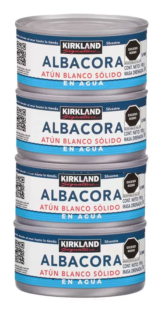 Kirkland Signature · Atún blanco sólido albacora en agua (8 x 198 g)
