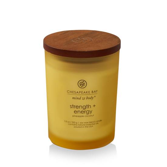 Chesapeake Bay Mind and Body Strength & Energy Soy Wax Blend Candle - Pineapple Coconut, 8.8 oz