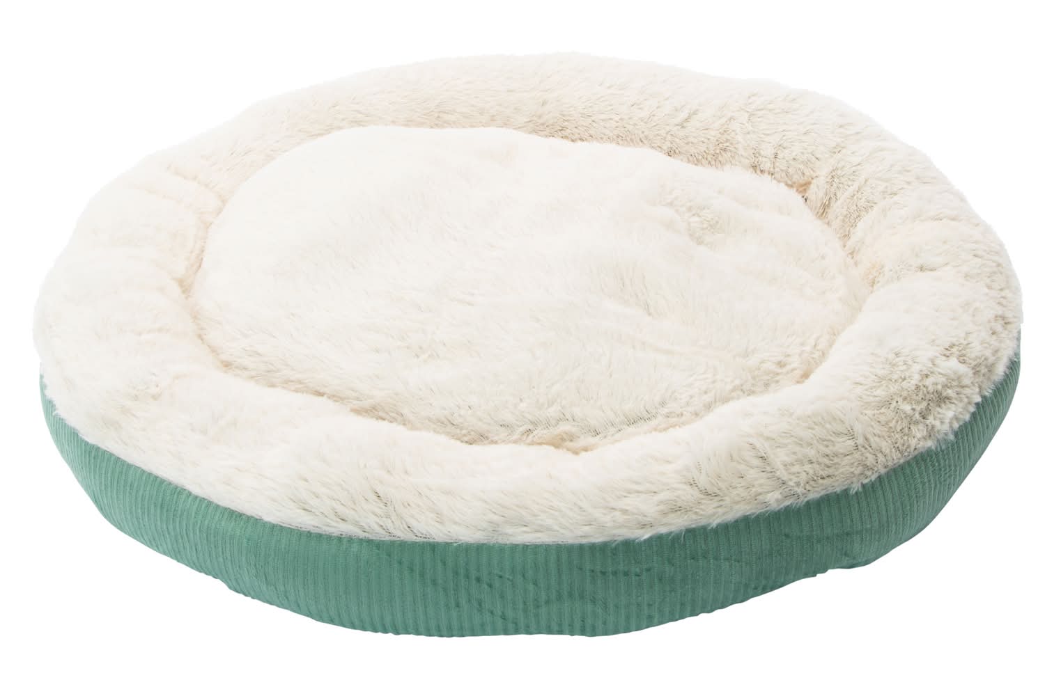 Round Corduroy Pet Bed 22in Green