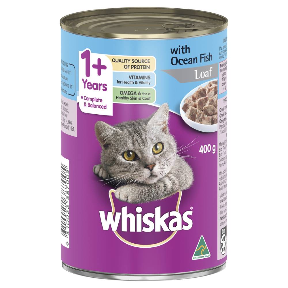 Whiskas Adult Ocean Fish Loaf Wet Cat Food (400g)