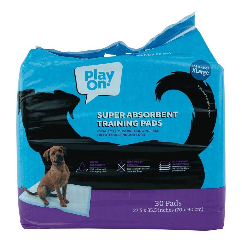 Play On Super Absorbent Training Pad, Extra Large, 30 Count, 27.5 x 35.5
