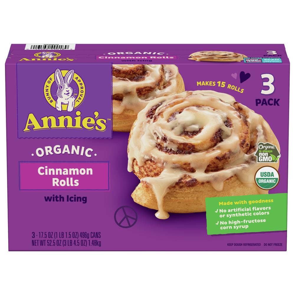 Annie's Organic Ready To Bake Cinnamon Rolls With Icing (3.28 lbs)