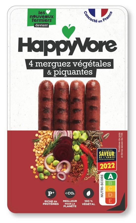 Merguez végétales et piquantes - happyvore - 200g