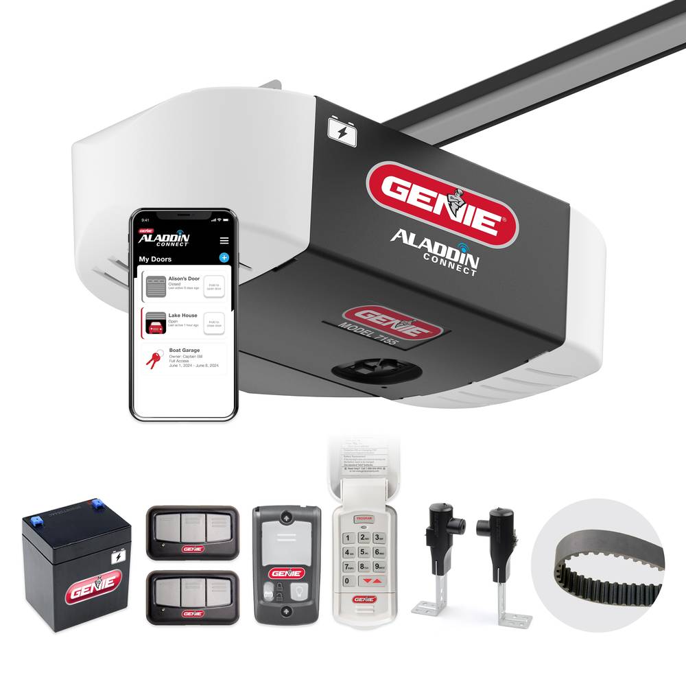 Génie Hpc Smart Belt Drive Garage Door Opener Wi-Fi Compatibility Battery Back-Up, Black