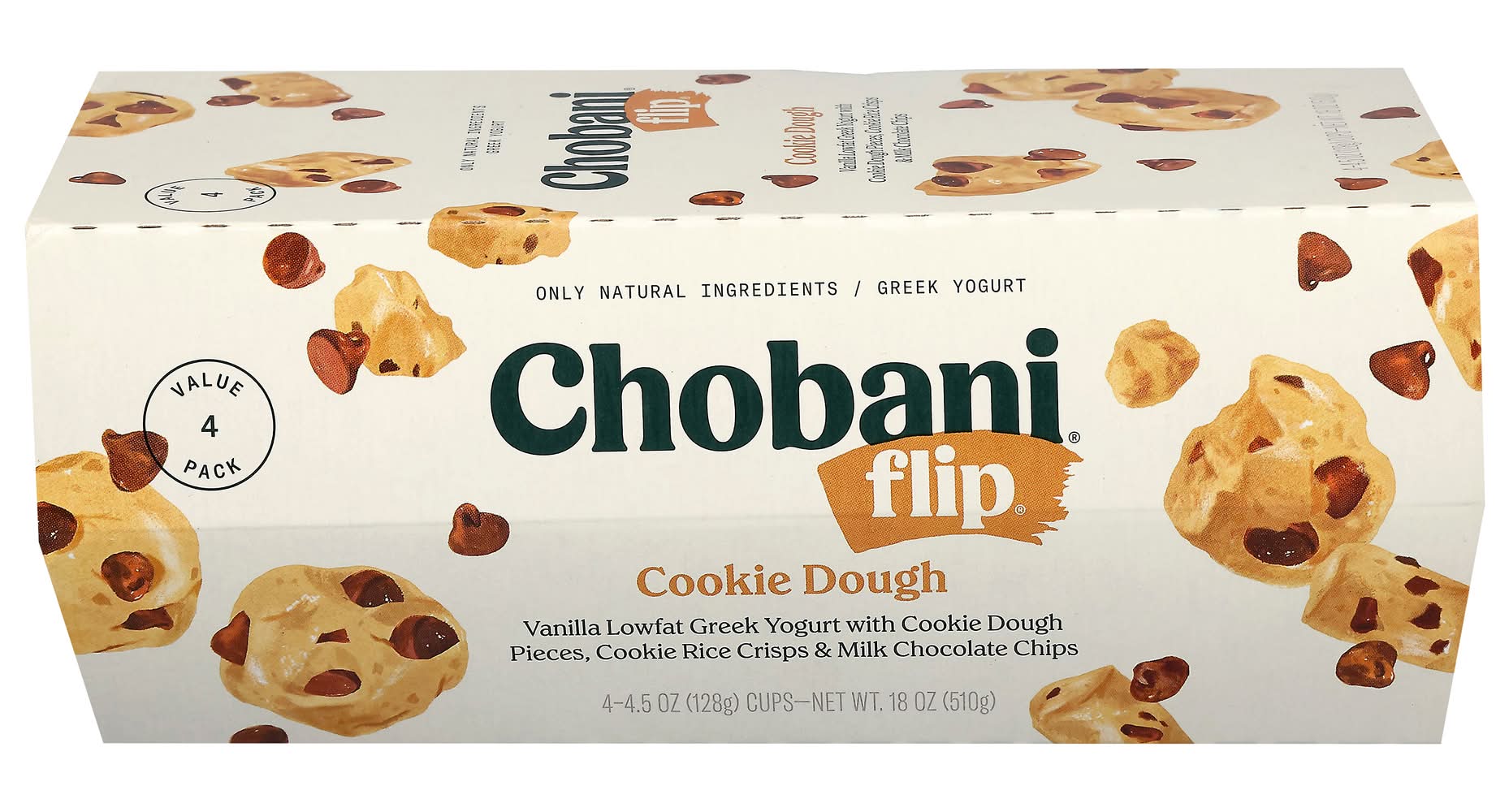 Chobani Flip Vanilla Cookie Dough Greek Yogurt (4 x 4.5 oz)