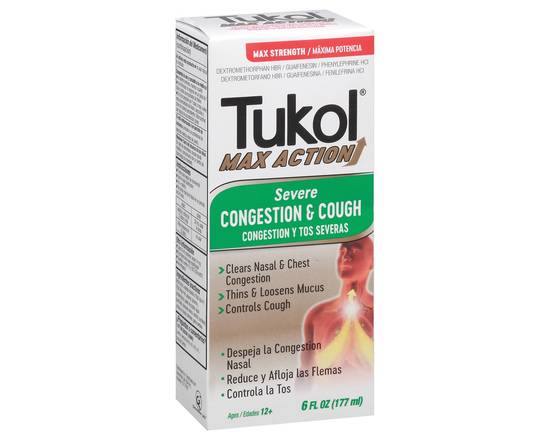 Genomma Lab · Tukol max action severe cough & congestion liquid (6 oz)