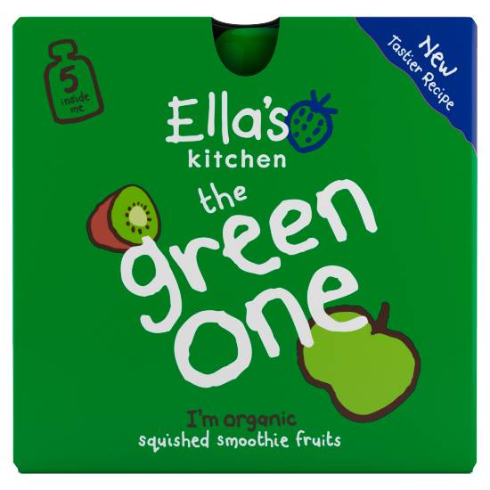 Ella's Kitchen Organic the Green One Squished Smoothie Fruits 6+ Months Baby Food (5 ct)