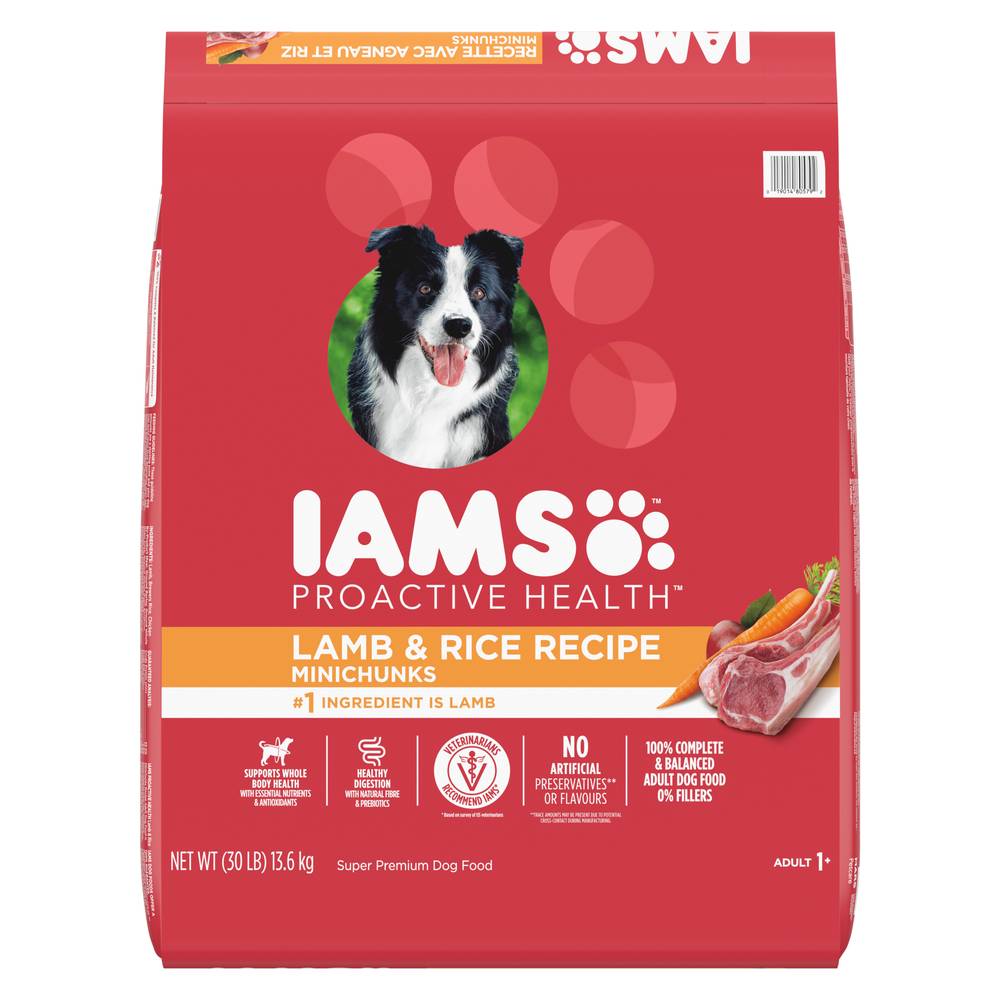 Iams Lamb & Rice Minichunks Dry Dog Food (13.6 kg)