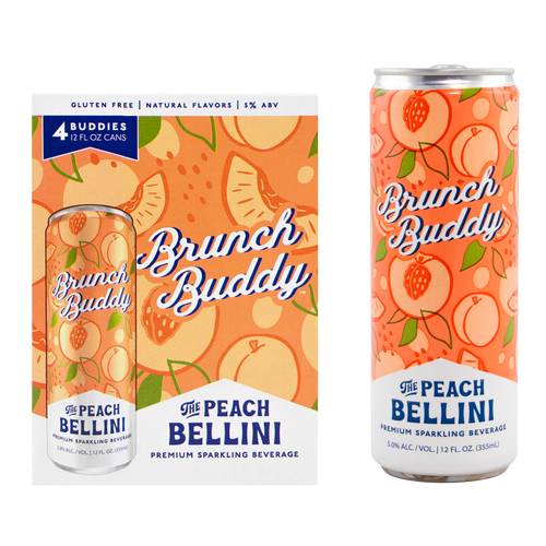 Brunch Buddy Peach Bellini Fruit Cocktail Ready-To