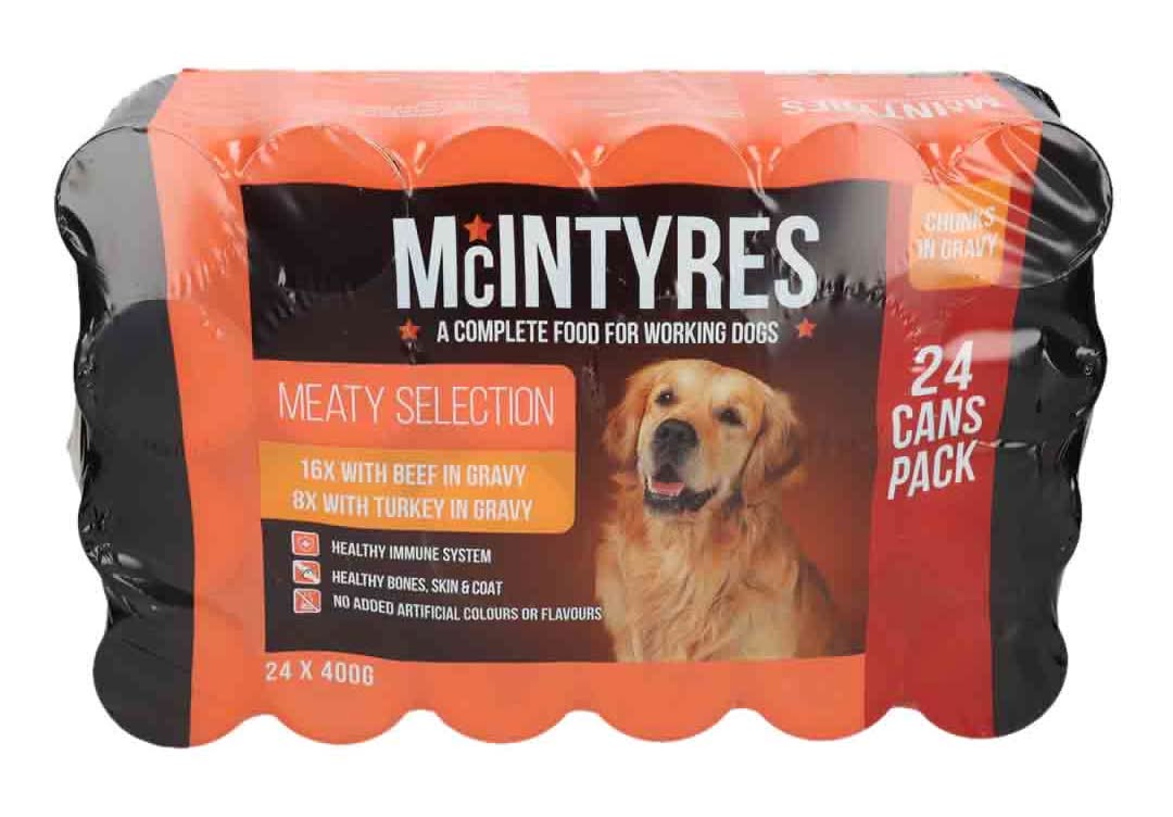 Mcintyres Chunks in Gravy Meaty Selection Wet Dog Food (24 x 400g)