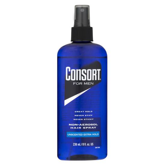 Consort For Men Non-Aerosol Hair Spray, Unscented Extra Hold - 8 fl oz