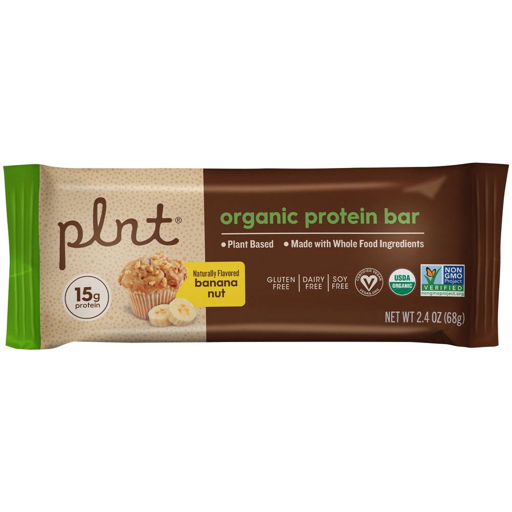 plnt Organic Protein Bar, Banana-Nut (2.4 oz)