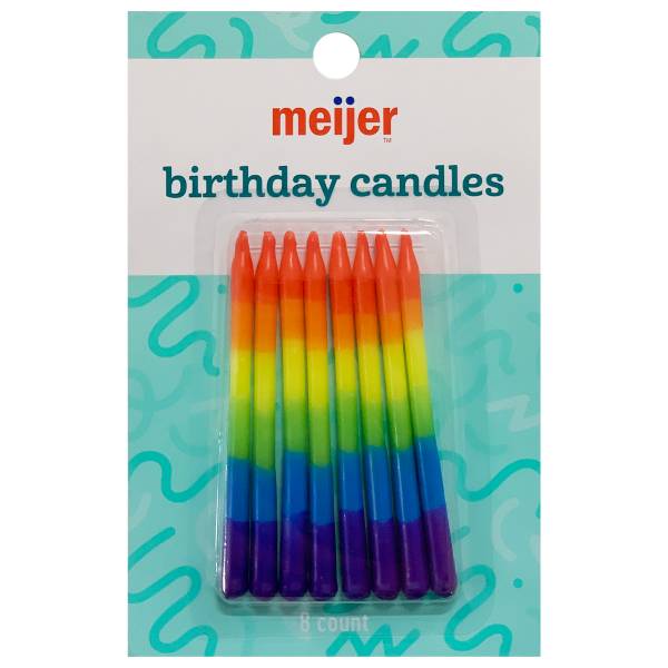 MJR BIRTHDAY RAINBOW STRIPE CANDLES